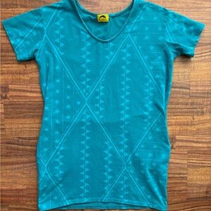 Kealopiko Teal Geometric Patterned Women's Dress or Top